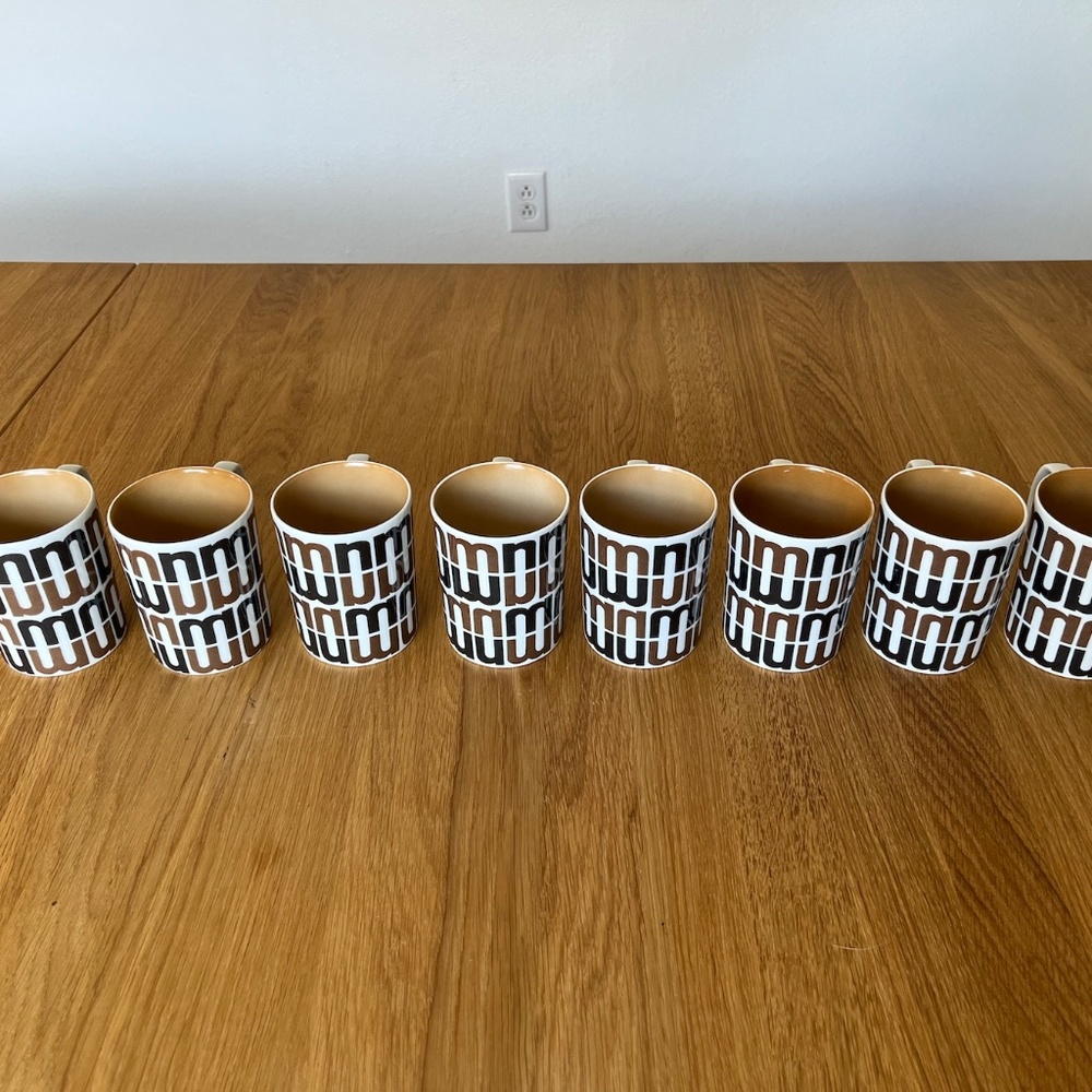 Lot of 8 Vintage 70's Fitz & Floyd Neiman Marcus Coffee Mug Cup Logo Helvetica - Picture 10 of 15